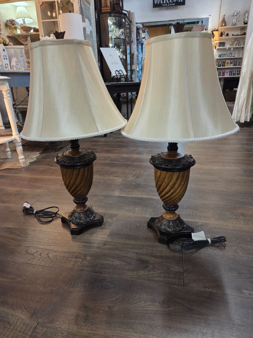 Brown  Table Lamps, set of 2, 31"
