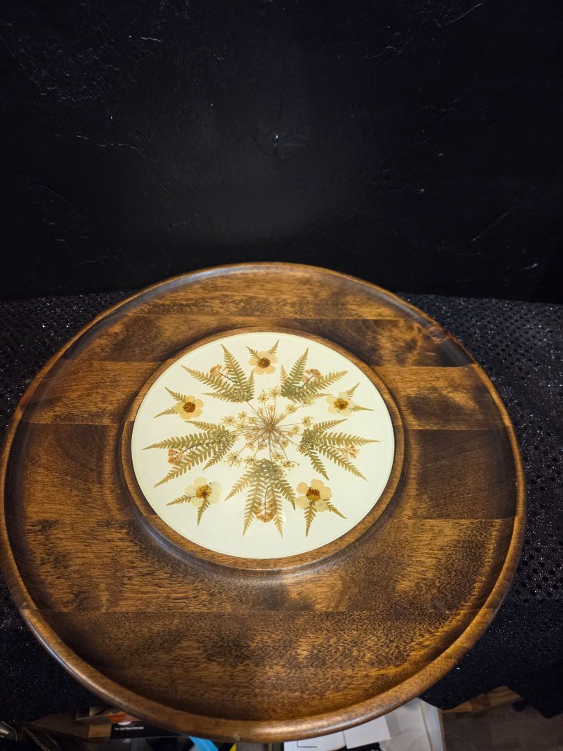 Vintage Wood and Resin Platter