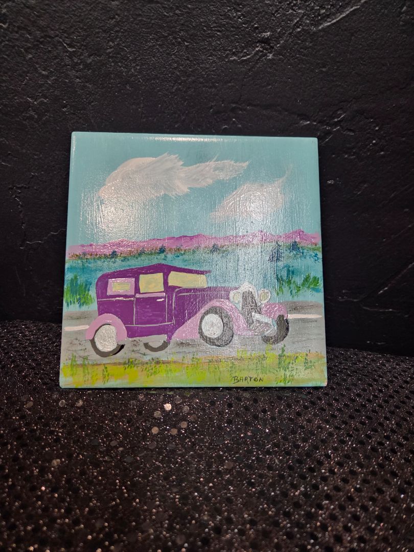 Painted Purple Car Tile
