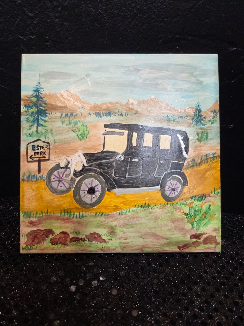 Painted Black Car Tile