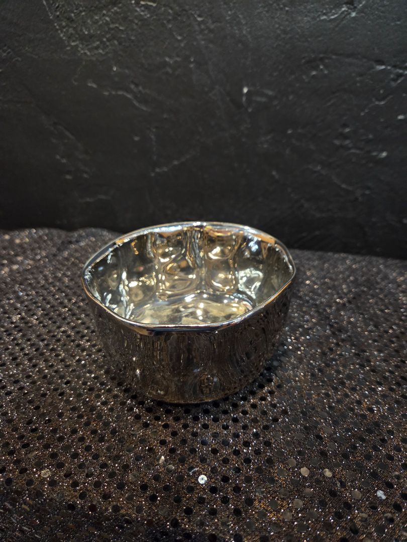 Silver toned Ceramic dish