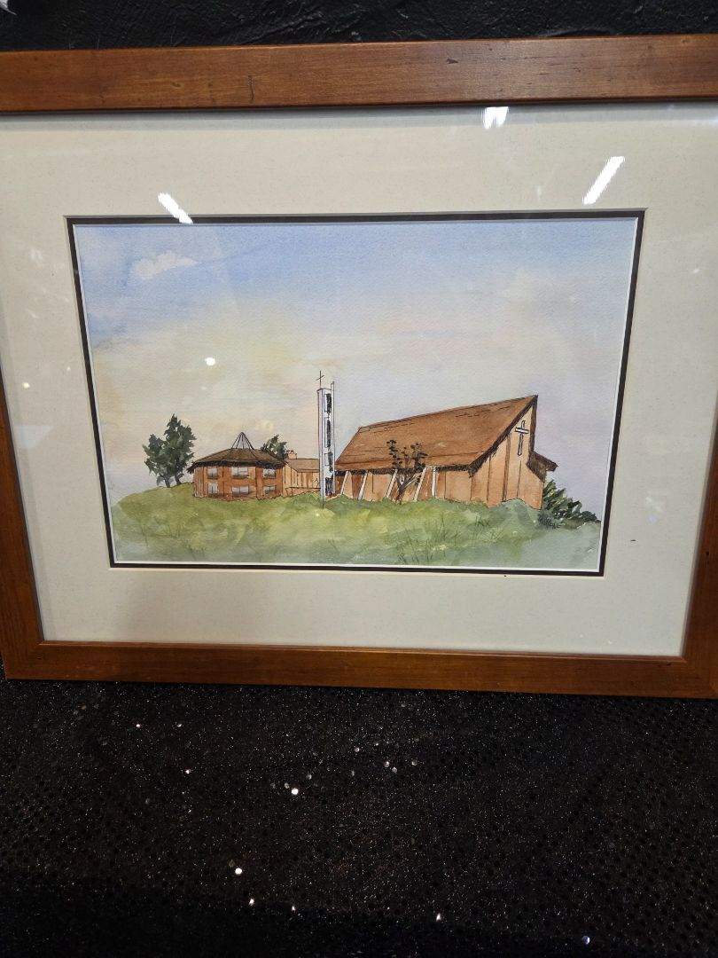 Chapel Water Color Signed Laurene