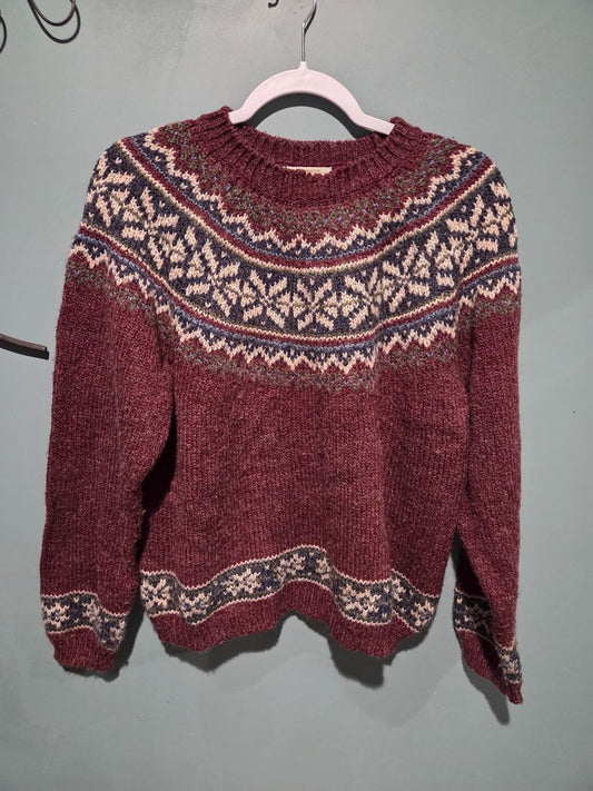 St John's Bay Knit Sweater Deep Burgundy (sz L) Womens