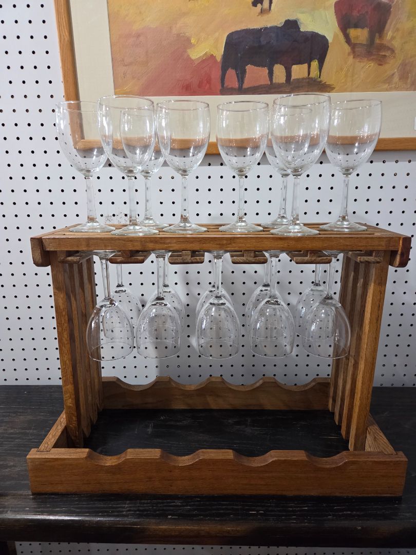 Wine Rack and Glasses