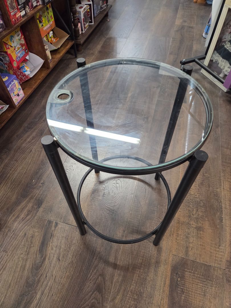 Glass side table