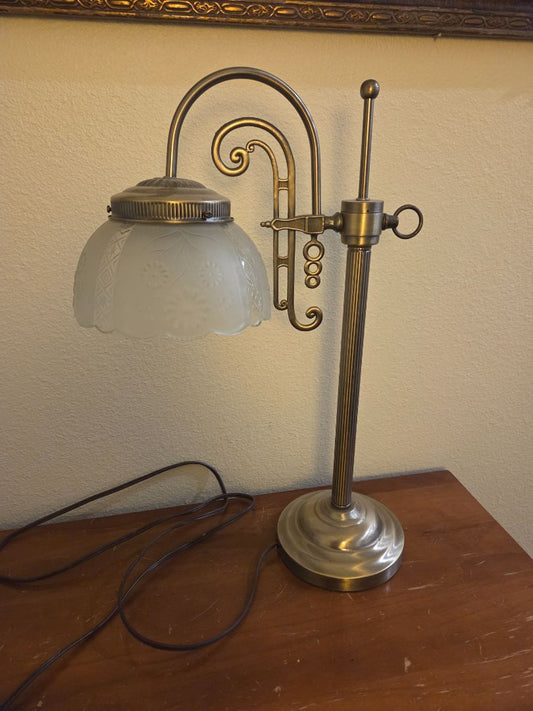 Vintage Bridge Lamp frosted shade