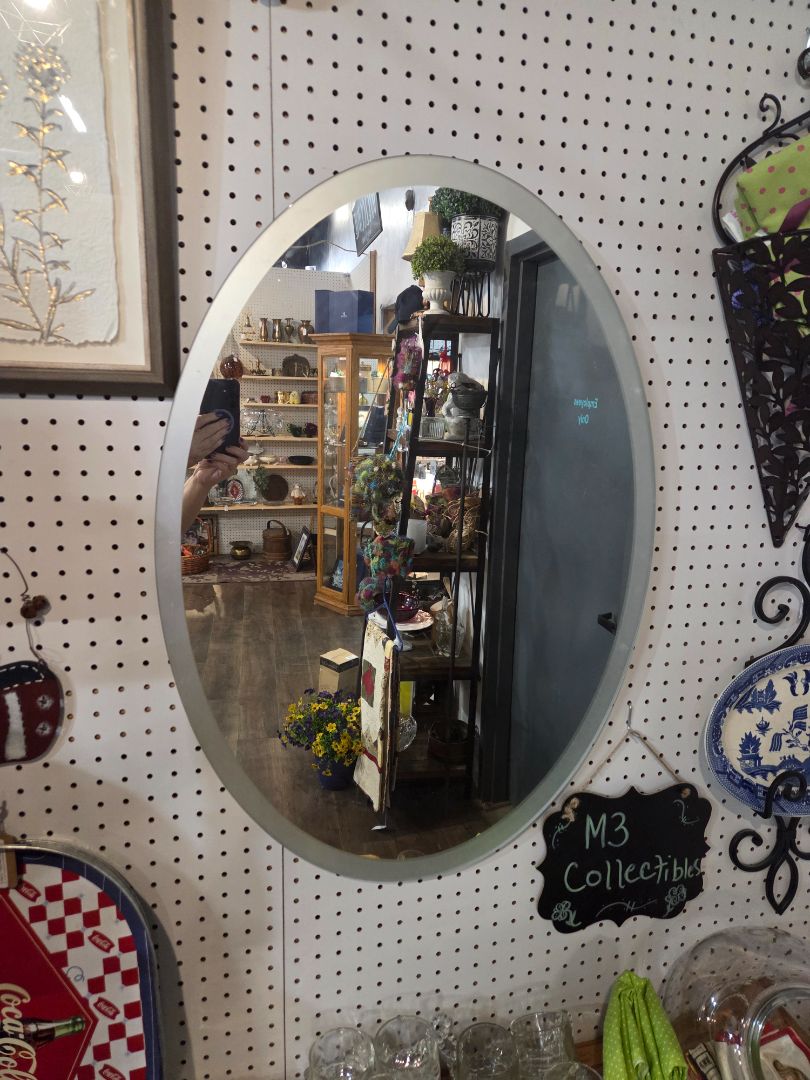 Vintage Frosted Rim Mirror