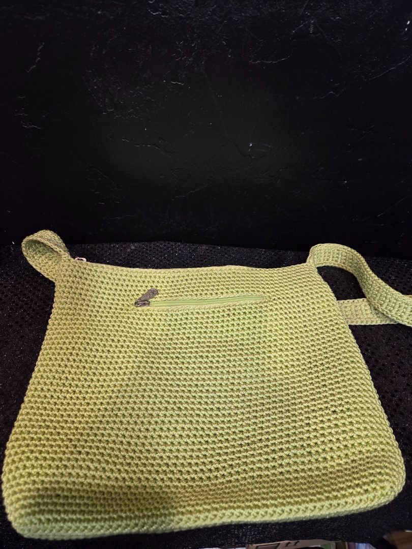 Lime Green Crochet Crossbody by The Sak