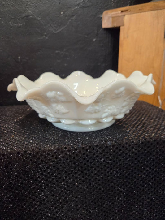 Vintage White Glass Westmoreland Large Fruit Bowl