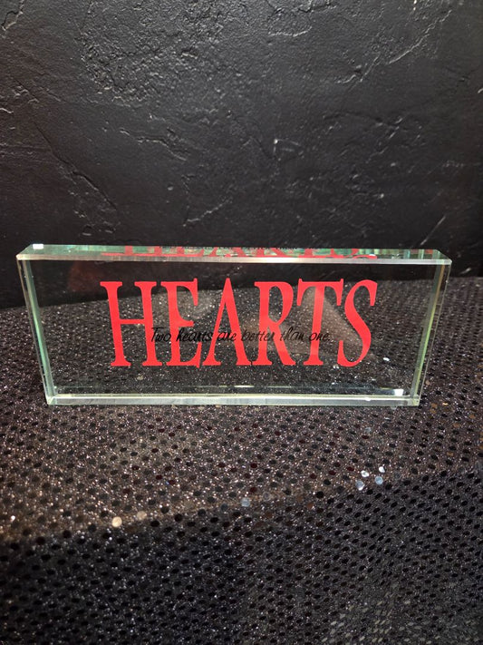 Glass Hearts "Two Hearts Are Better Than One" Plaque
