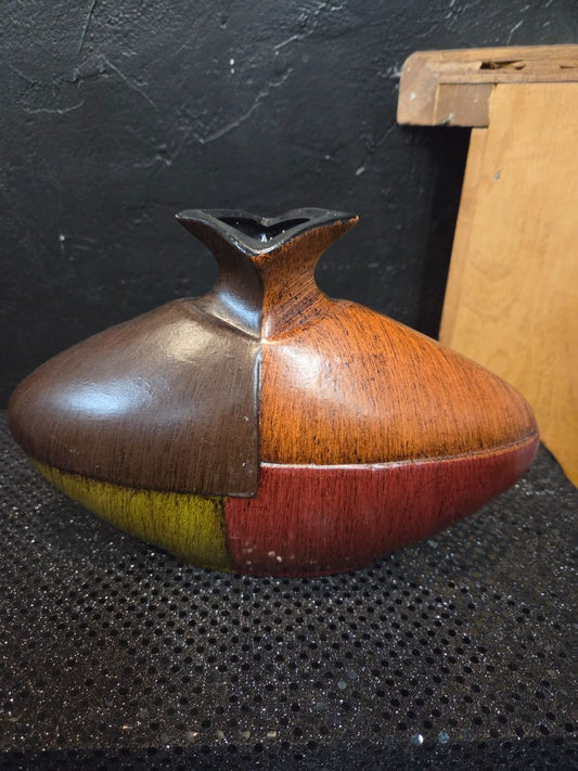 Vintage Ceramic Vase Multi Colored