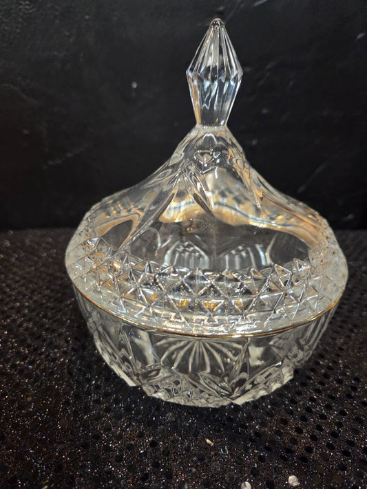Vintage Cristal De Flandre Lidded Candy Dish 24% lead crystal