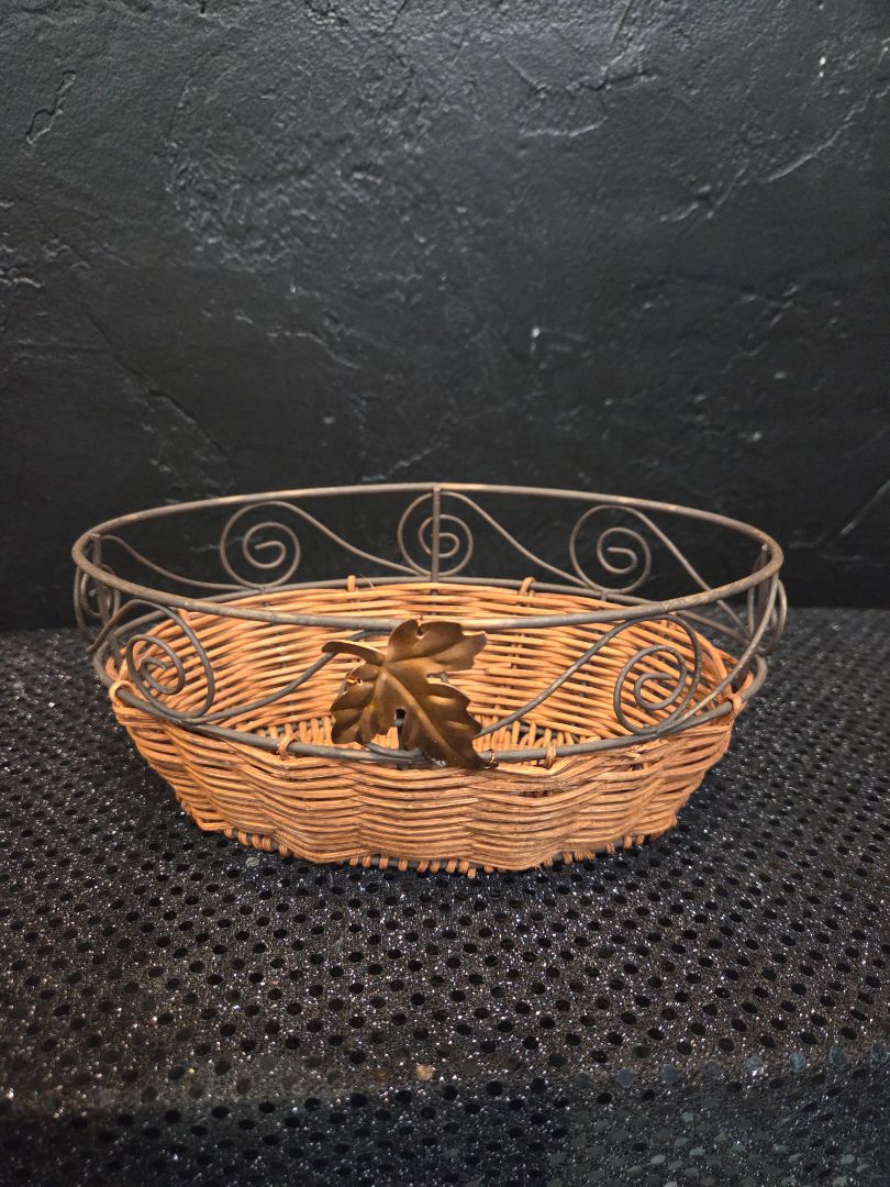 Vintage Wicker and Metal Basket