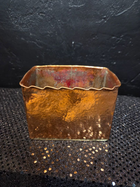 Vintage Hand Hammered Copper Bowl stamped Boston Aid to the Blind.