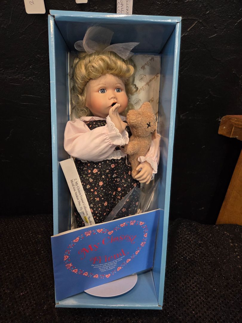 Vintage Porcelain Doll "Boo Boo Bear & Me My Closest Friend" By Edwin Knowles