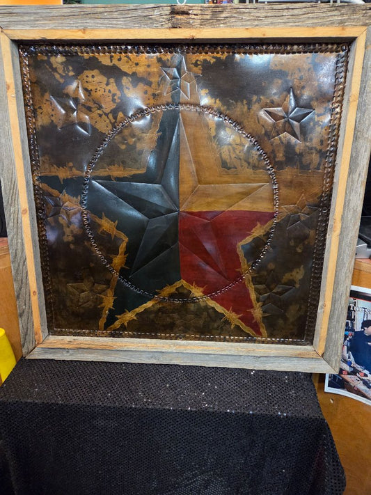 Rustic Metal and Wood Star Picture 27.5 x 27.5