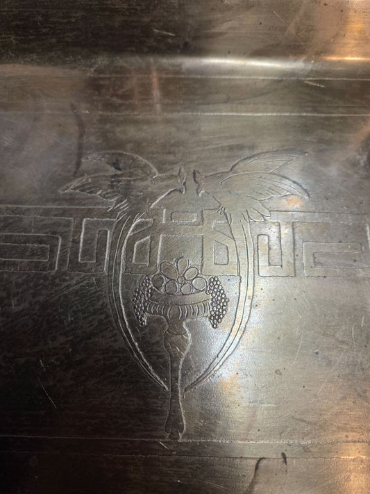 Vintage Copper Tray with 2 birds in the middle