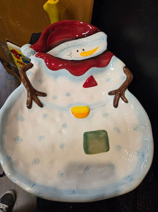 Table Top Winterland Large Snowman Serving dish