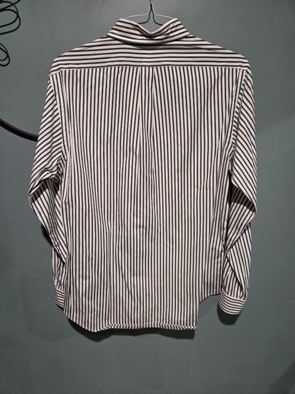 Ralph Lauren Shirt White with Green Stripes (sz L)