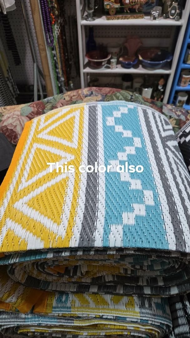 GlowSol Outdoor Rug 8x10 for Patio,Waterproof Outdoor Plastic Straw Rug