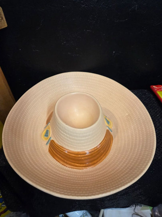 CIntage Sombrero Chip and Dip Serving Dish