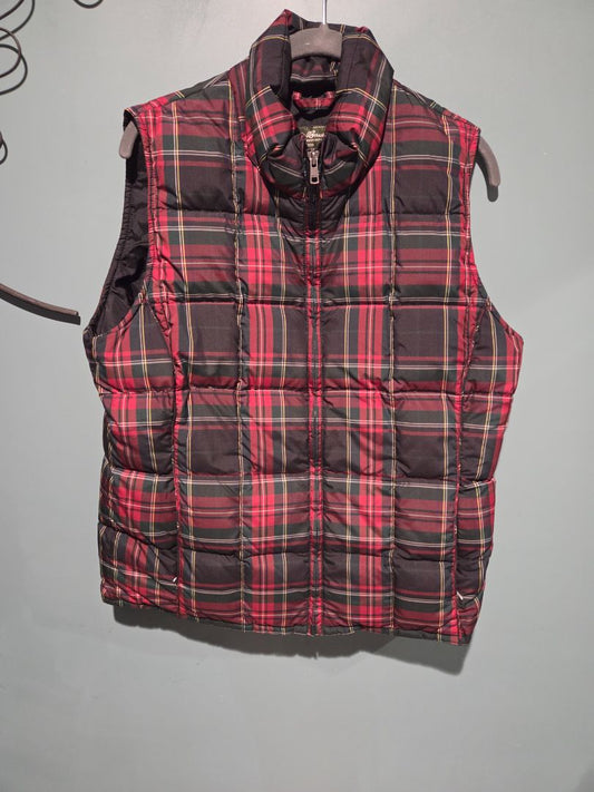 Eddie Bauer Womens Puffer Vest Red Plaid (sz M)