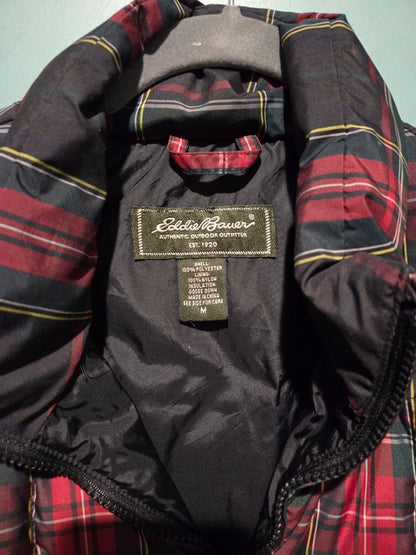 Eddie Bauer Womens Puffer Vest Red Plaid (sz M)