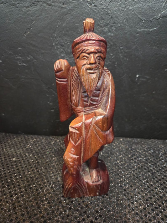 Vintage Hand Carved Wood Elder Wise Man