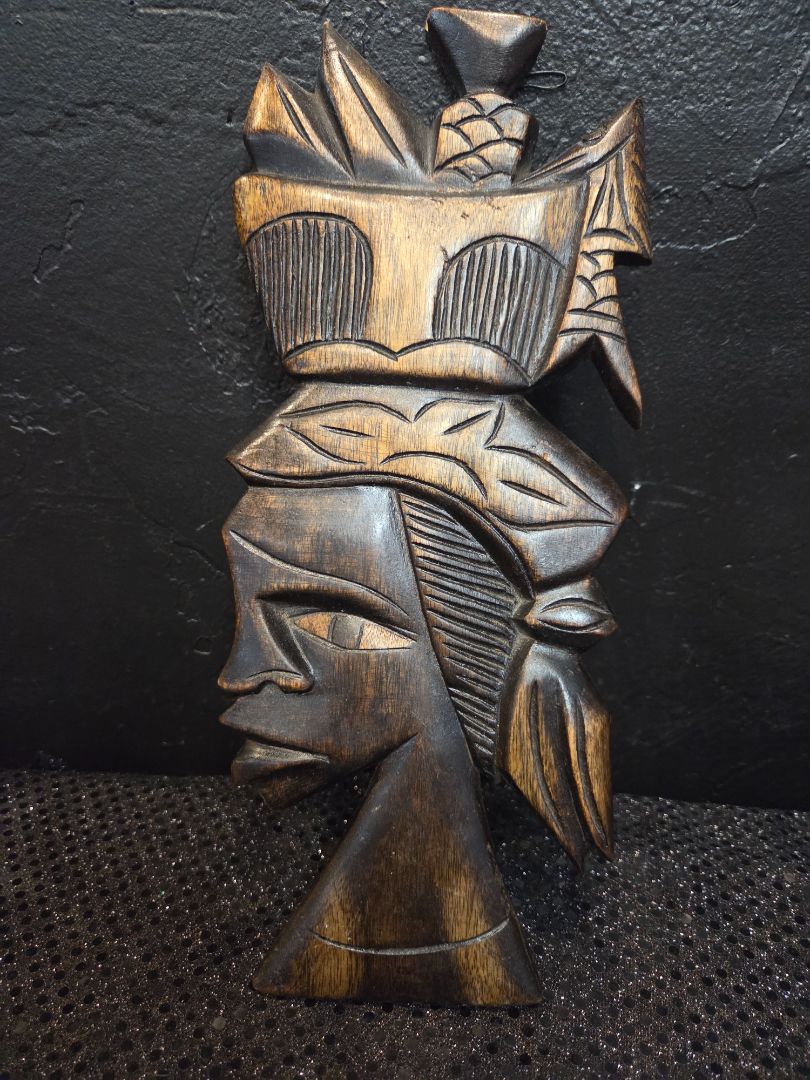 Hand Carved Haitian Style Female Sculpture