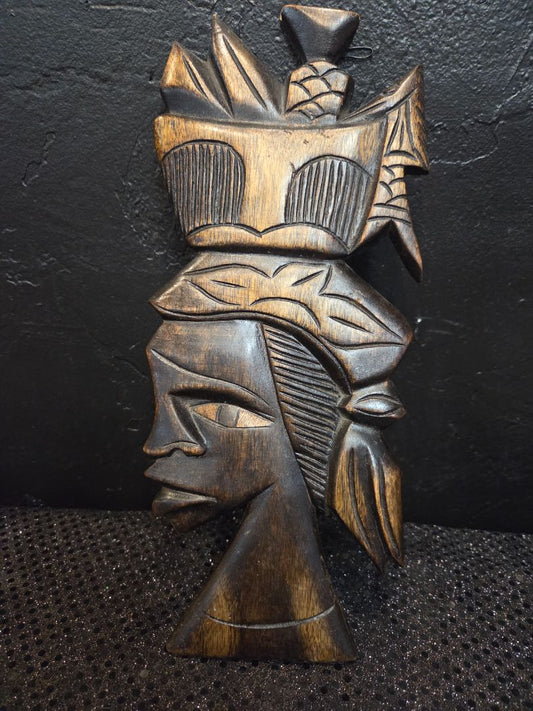 Hand Carved Haitian Style Female Sculpture