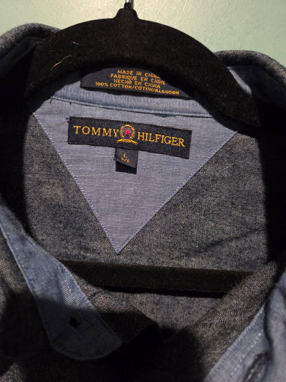 Tommy Hilfiger Blue Denim Utility 4 Pocket Shirt (sz L)