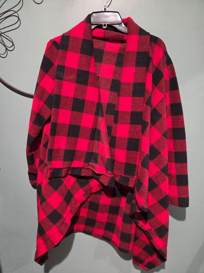 Hand Made Wrap Jacket Red and Black Plaid
