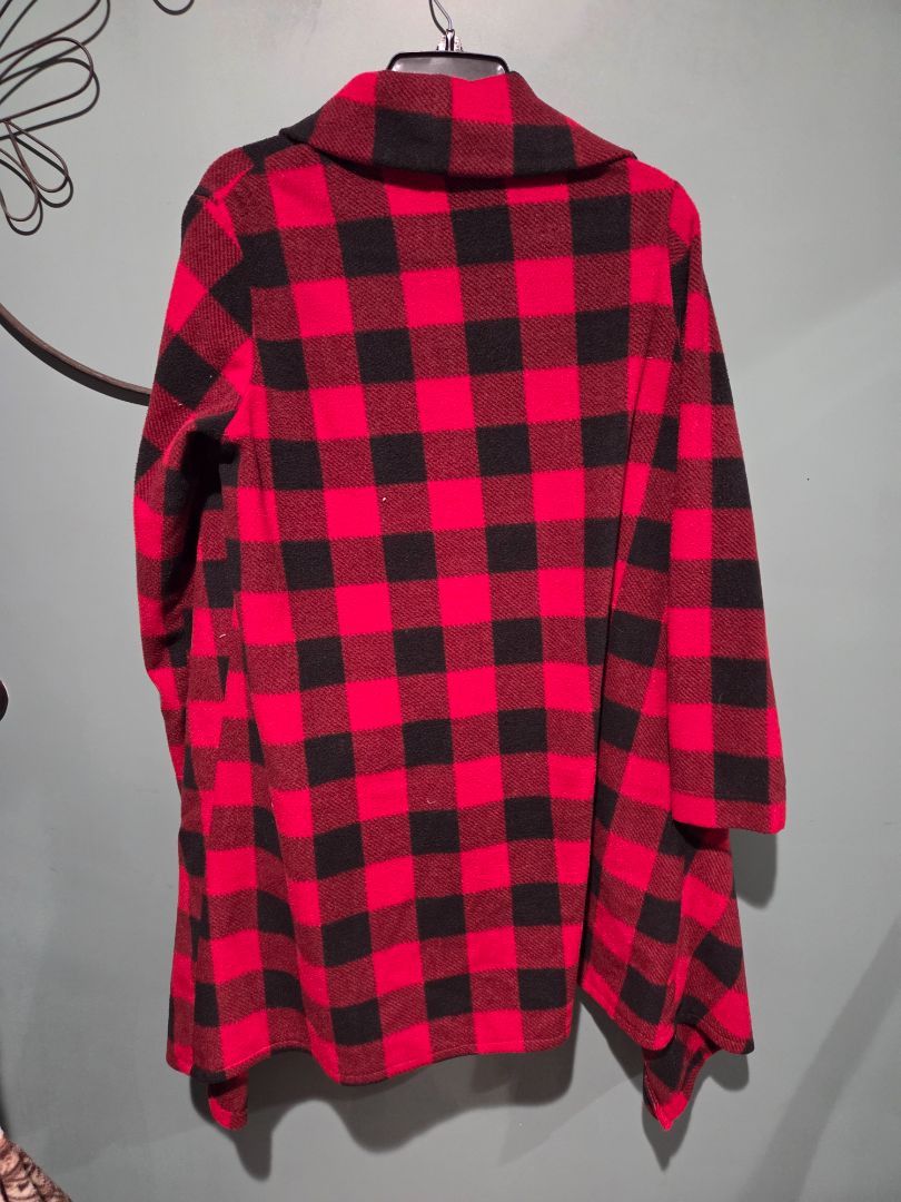 Hand Made Wrap Jacket Red and Black Plaid