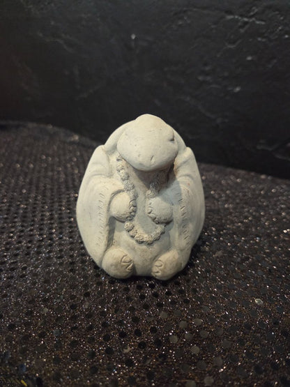 Meditating Turtle W/Prayer Beads Garden Stone Statue