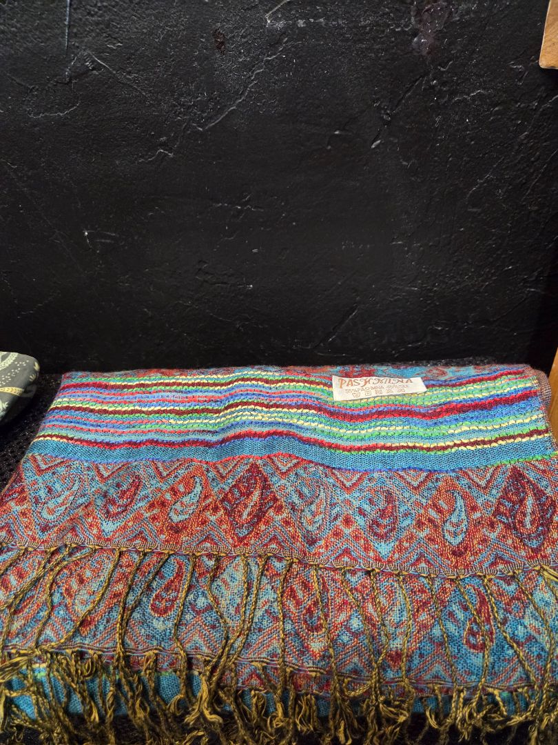 Pashmina Teal with Fringe Scarf