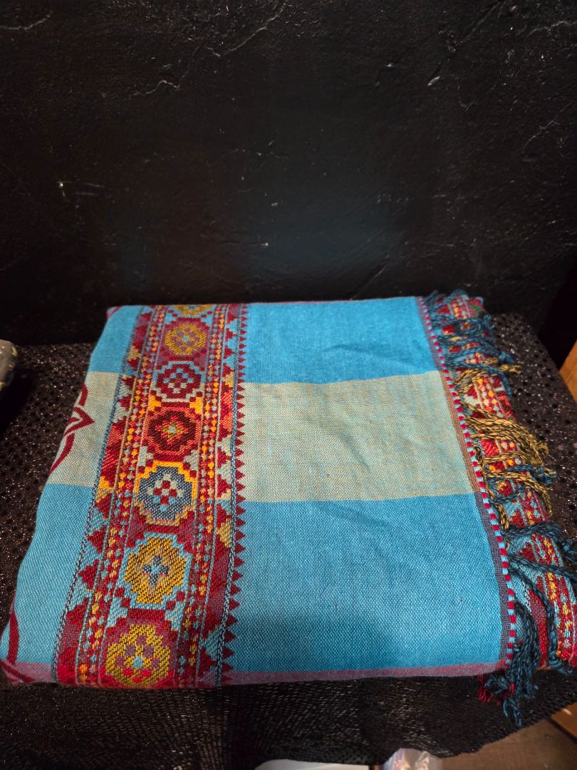 Radhey Vibrant Multi Colored Indian Devotional Prayer Shawl