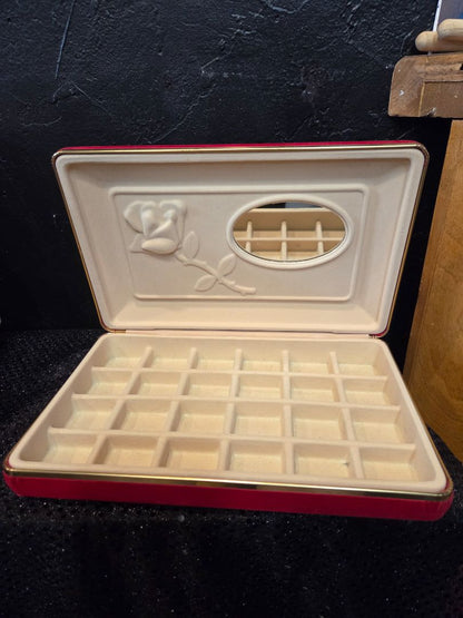Vintage Jewelry Case Red Velvet