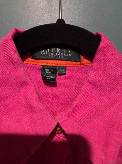 Lauren Ralph Lauren Petite Linen Hot Pink Button Down (sz SP)