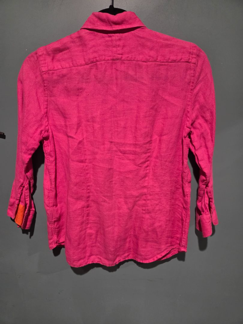 Lauren Ralph Lauren Petite Linen Hot Pink Button Down (sz SP)