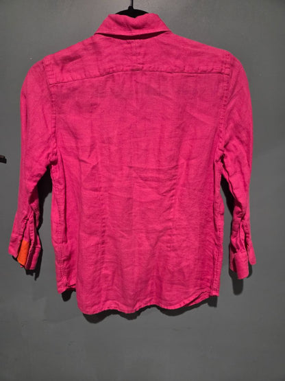 Lauren Ralph Lauren Petite Linen Hot Pink Button Down (sz SP)