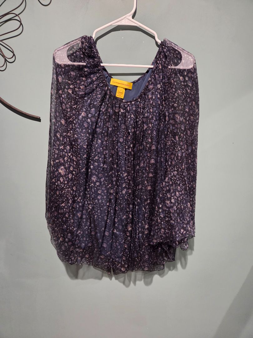 Catherine Malandrino Sleeveless Blue Flower Top (sz 6)