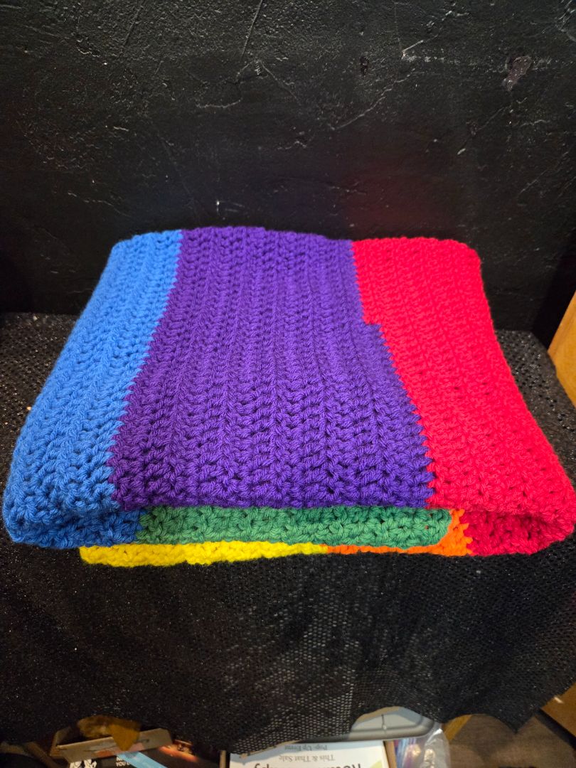 Crochet Rainbow Throw