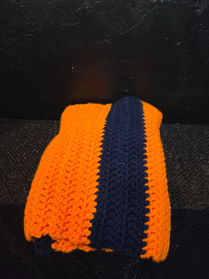 HAND-MADE Orange and Blue Scarf