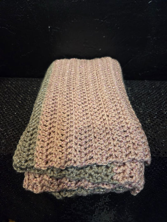 HAND-MADE Mauve and Grey scarf