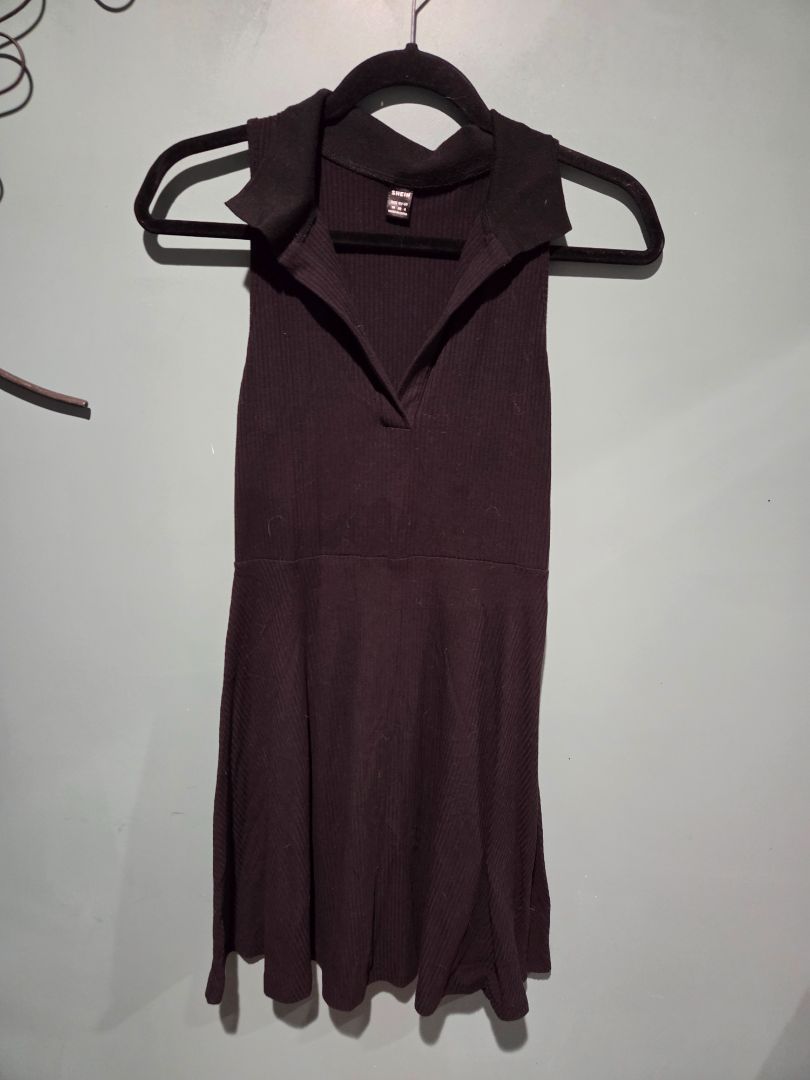 Shein Black Rib Knit Dress (sz M)