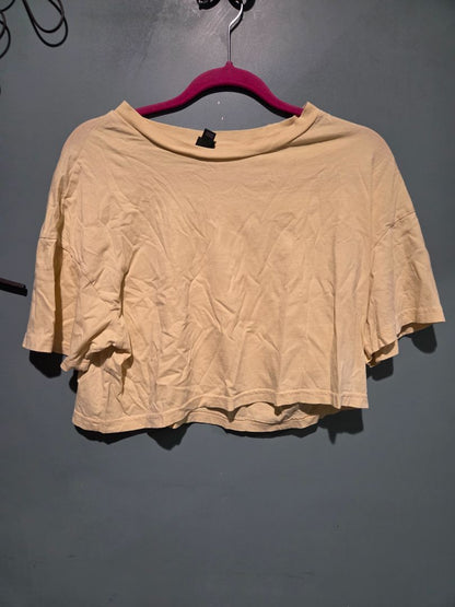 Wild Fable Yellow Crop Top (sz L)