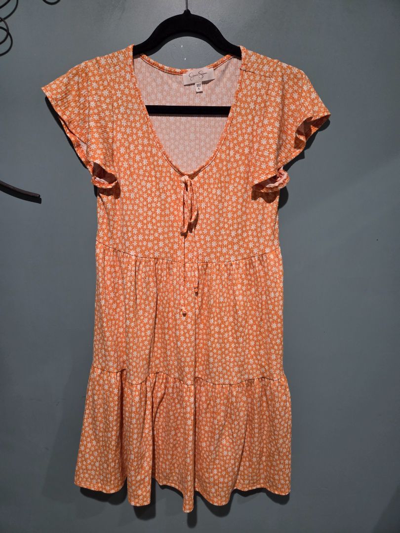 Jessica Simpson Orange Floral Dress