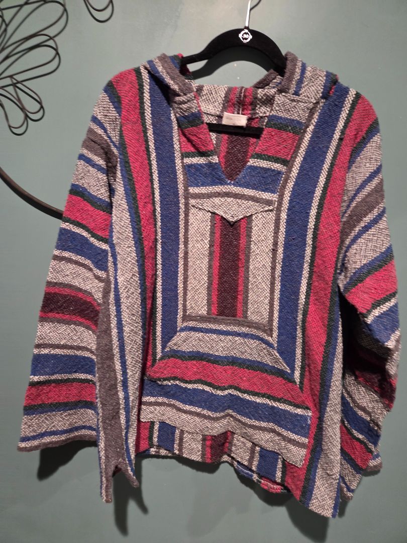 Stiped Baja Hoodie Made in Mexico (sz L)