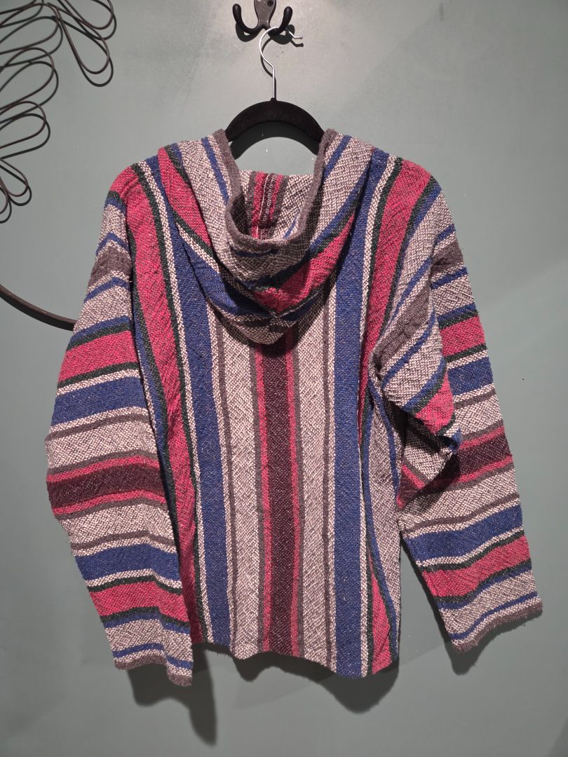 Stiped Baja Hoodie Made in Mexico (sz L)