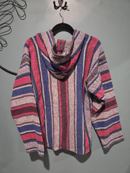 Stiped Baja Hoodie Made in Mexico (sz L)